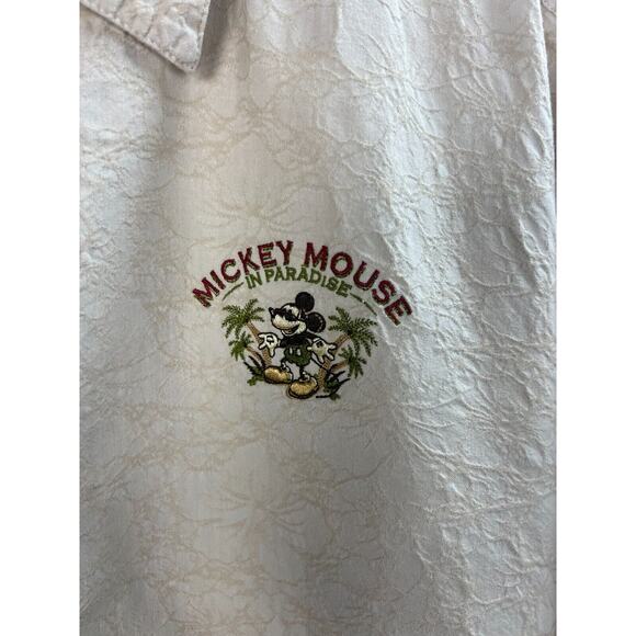 Disney Parks Mickey Mouse in Paradise Embroidered Hawaiian Mens Shirt Sz XXL 2XL - Picture 4 of 7